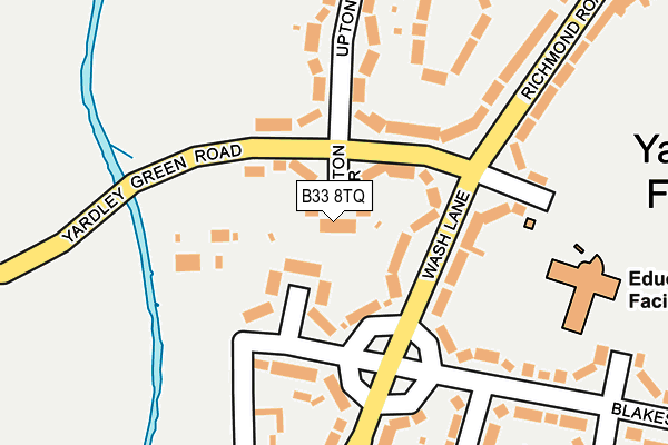 B33 8TQ map - OS OpenMap – Local (Ordnance Survey)