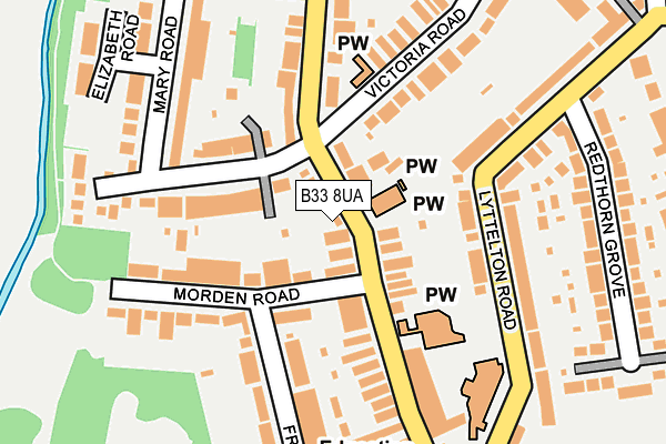 B33 8UA map - OS OpenMap – Local (Ordnance Survey)