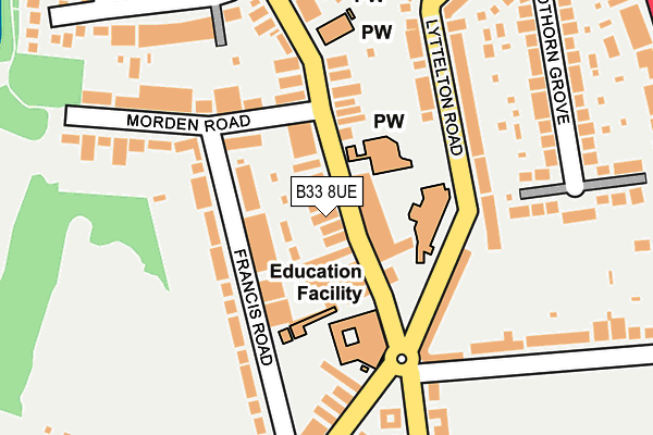 B33 8UE map - OS OpenMap – Local (Ordnance Survey)
