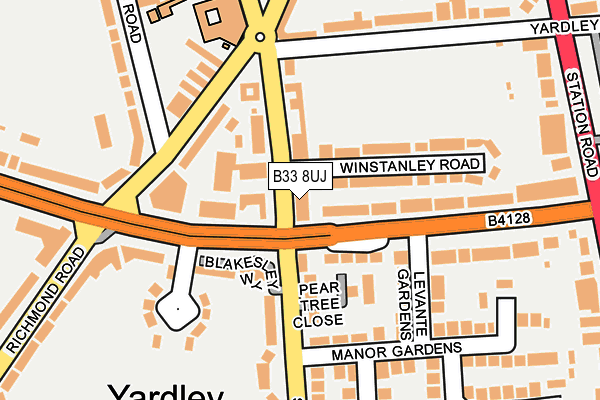 B33 8UJ map - OS OpenMap – Local (Ordnance Survey)