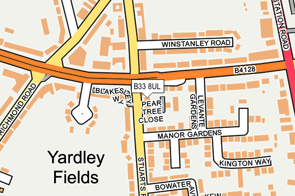 B33 8UL map - OS OpenMap – Local (Ordnance Survey)