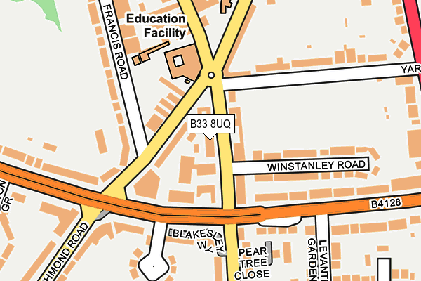 B33 8UQ map - OS OpenMap – Local (Ordnance Survey)