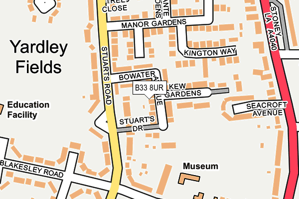 B33 8UR map - OS OpenMap – Local (Ordnance Survey)