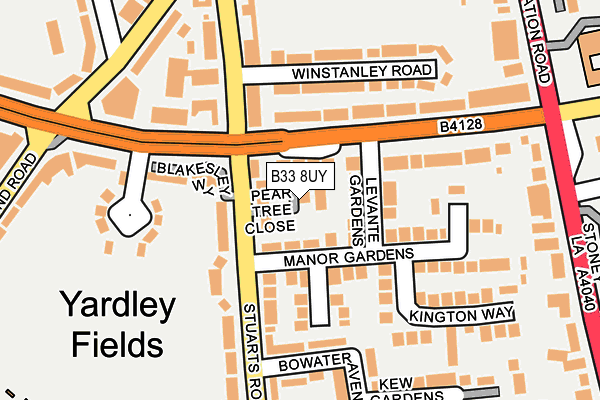 B33 8UY map - OS OpenMap – Local (Ordnance Survey)