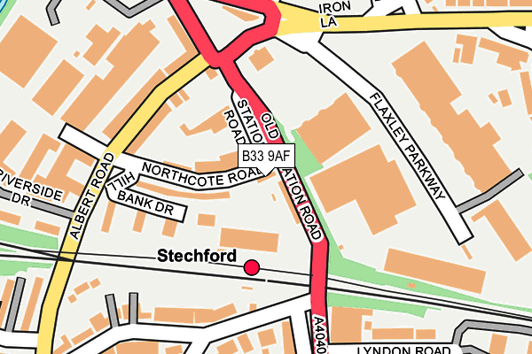 B33 9AF map - OS OpenMap – Local (Ordnance Survey)