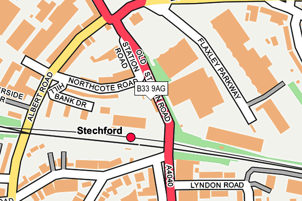 B33 9AG map - OS OpenMap – Local (Ordnance Survey)