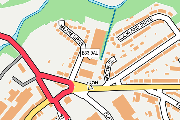 B33 9AL map - OS OpenMap – Local (Ordnance Survey)