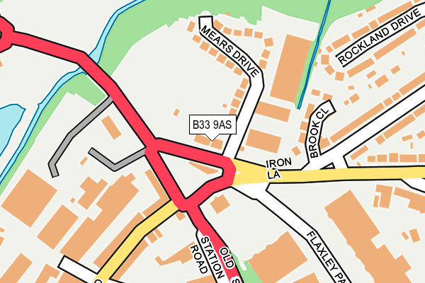 B33 9AS map - OS OpenMap – Local (Ordnance Survey)