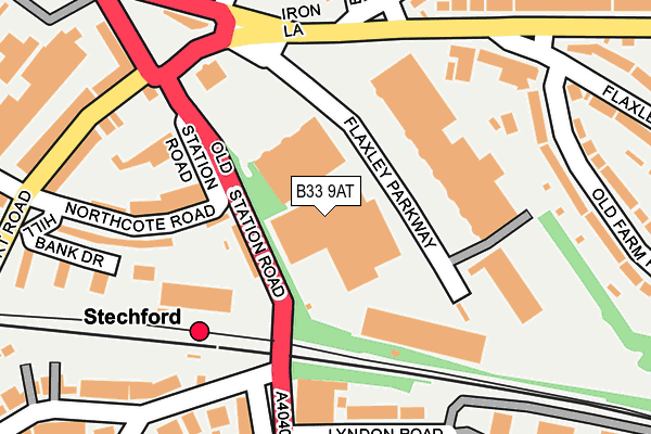 B33 9AT map - OS OpenMap – Local (Ordnance Survey)