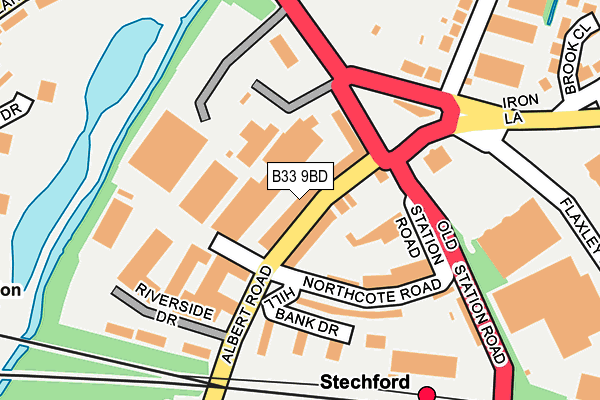 B33 9BD map - OS OpenMap – Local (Ordnance Survey)