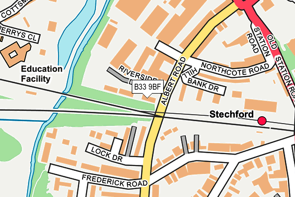 B33 9BF map - OS OpenMap – Local (Ordnance Survey)