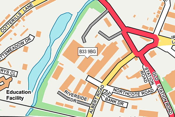 B33 9BG map - OS OpenMap – Local (Ordnance Survey)