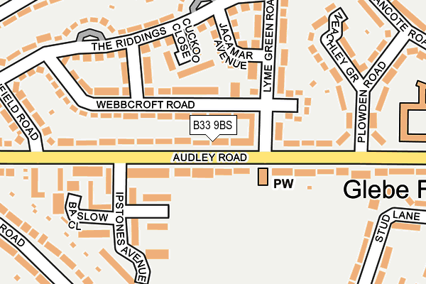 B33 9BS map - OS OpenMap – Local (Ordnance Survey)