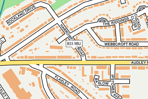 B33 9BU map - OS OpenMap – Local (Ordnance Survey)
