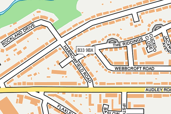 B33 9BX map - OS OpenMap – Local (Ordnance Survey)