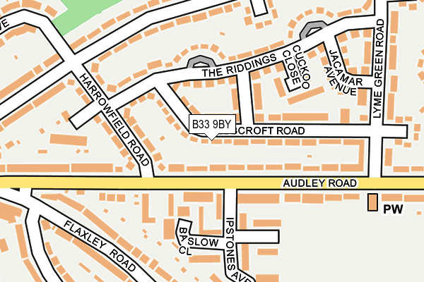 B33 9BY map - OS OpenMap – Local (Ordnance Survey)