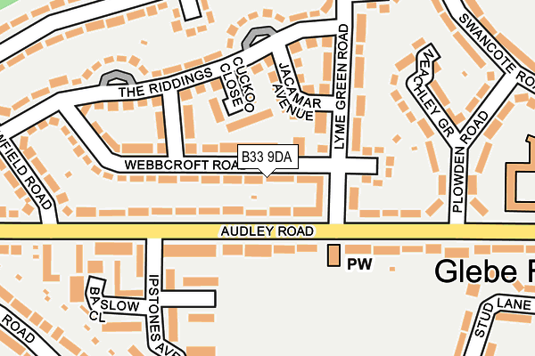 B33 9DA map - OS OpenMap – Local (Ordnance Survey)