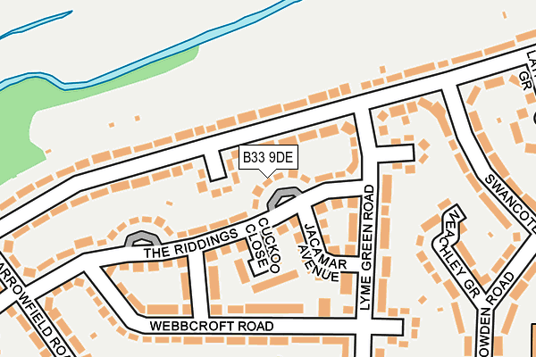 B33 9DE map - OS OpenMap – Local (Ordnance Survey)