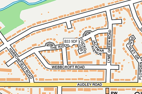 B33 9DF map - OS OpenMap – Local (Ordnance Survey)