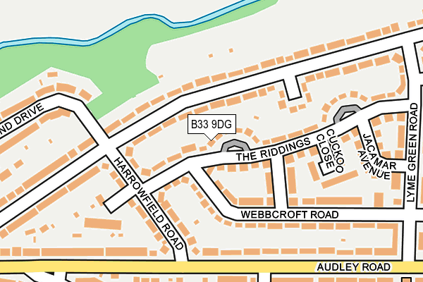 B33 9DG map - OS OpenMap – Local (Ordnance Survey)