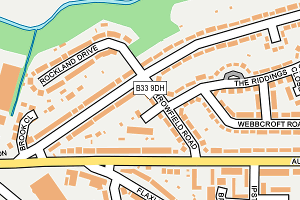 B33 9DH map - OS OpenMap – Local (Ordnance Survey)