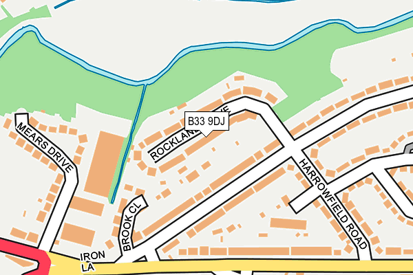 B33 9DJ map - OS OpenMap – Local (Ordnance Survey)