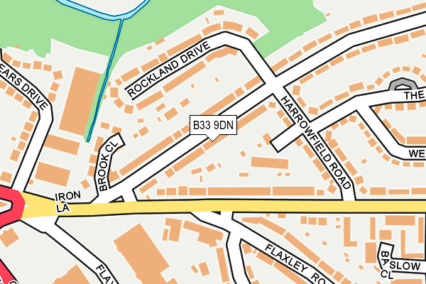 B33 9DN map - OS OpenMap – Local (Ordnance Survey)