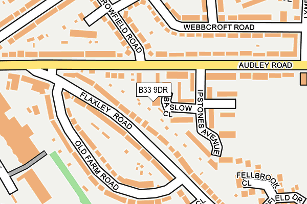 B33 9DR map - OS OpenMap – Local (Ordnance Survey)