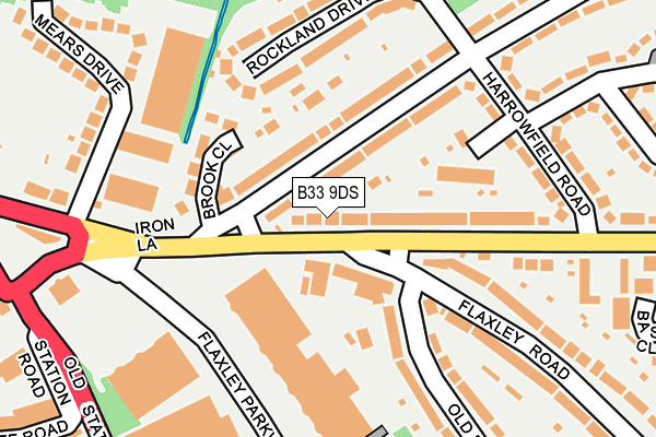 B33 9DS map - OS OpenMap – Local (Ordnance Survey)