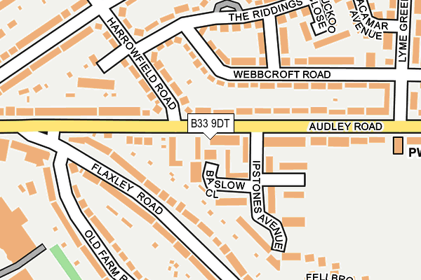 B33 9DT map - OS OpenMap – Local (Ordnance Survey)
