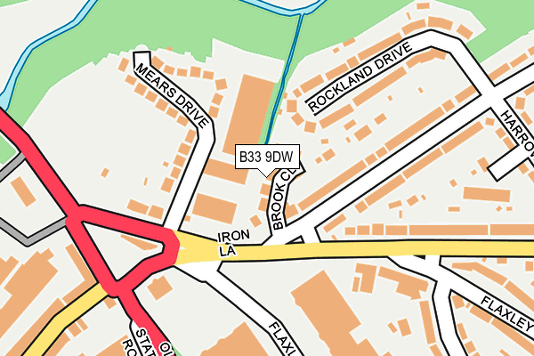 B33 9DW map - OS OpenMap – Local (Ordnance Survey)
