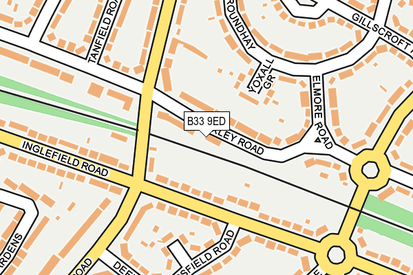 B33 9ED map - OS OpenMap – Local (Ordnance Survey)