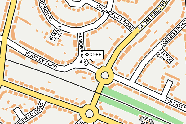 B33 9EE map - OS OpenMap – Local (Ordnance Survey)