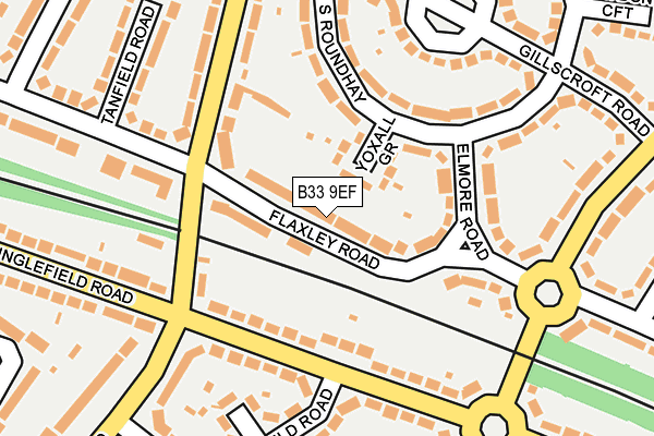 B33 9EF map - OS OpenMap – Local (Ordnance Survey)