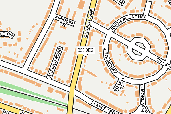 B33 9EG map - OS OpenMap – Local (Ordnance Survey)