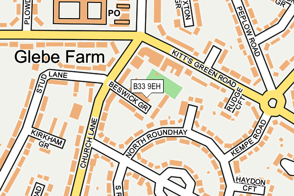B33 9EH map - OS OpenMap – Local (Ordnance Survey)