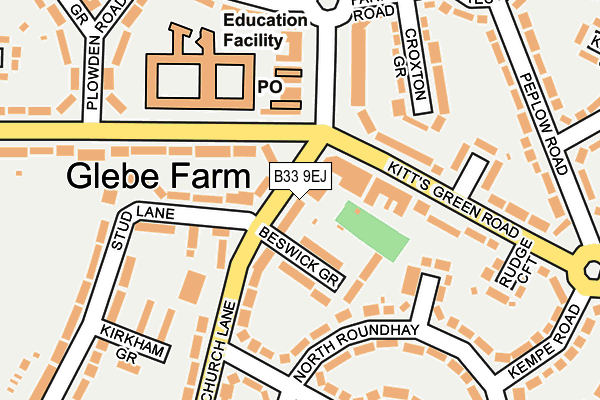 B33 9EJ map - OS OpenMap – Local (Ordnance Survey)