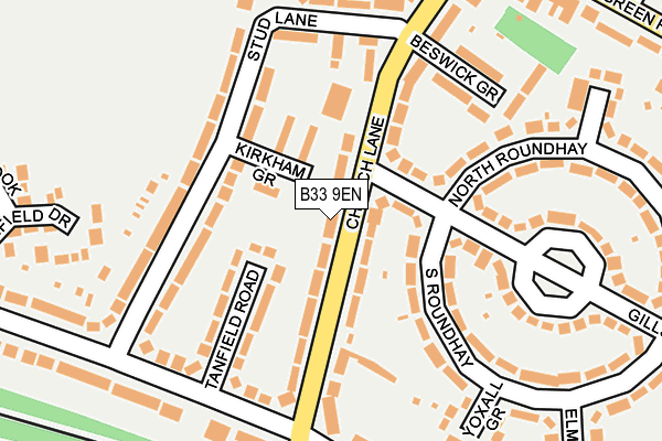 B33 9EN map - OS OpenMap – Local (Ordnance Survey)