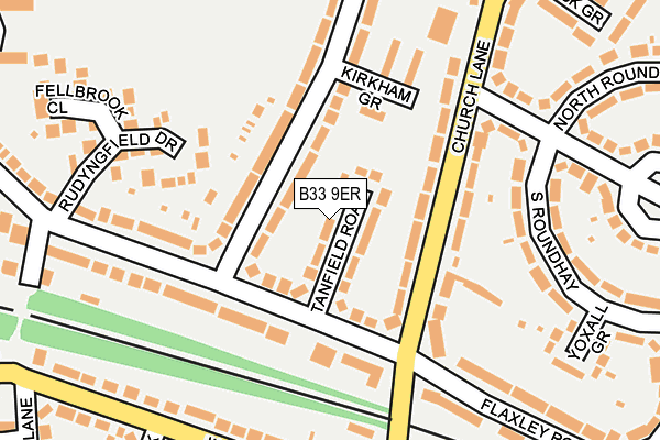 B33 9ER map - OS OpenMap – Local (Ordnance Survey)