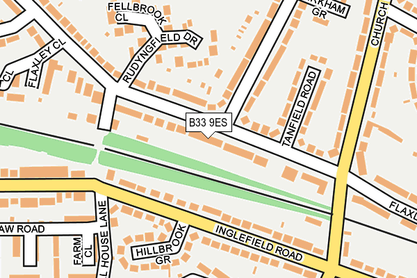 B33 9ES map - OS OpenMap – Local (Ordnance Survey)
