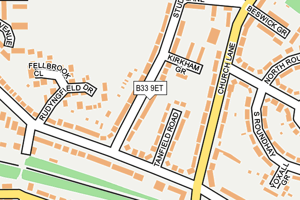 B33 9ET map - OS OpenMap – Local (Ordnance Survey)