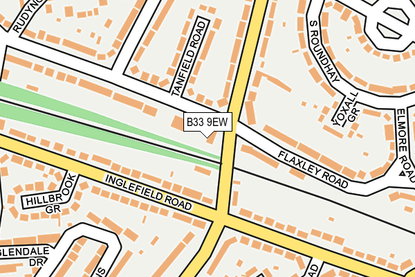 B33 9EW map - OS OpenMap – Local (Ordnance Survey)