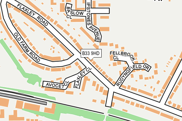 B33 9HD map - OS OpenMap – Local (Ordnance Survey)