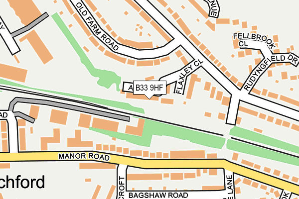 B33 9HF map - OS OpenMap – Local (Ordnance Survey)