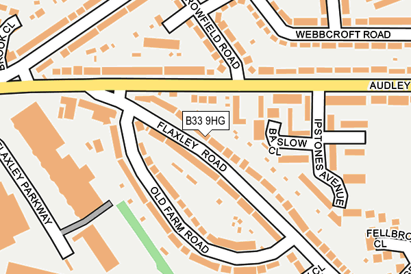 B33 9HG map - OS OpenMap – Local (Ordnance Survey)