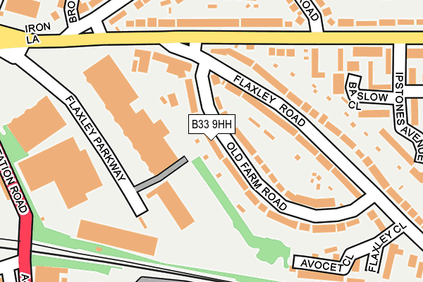 B33 9HH map - OS OpenMap – Local (Ordnance Survey)