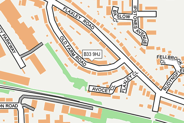 B33 9HJ map - OS OpenMap – Local (Ordnance Survey)