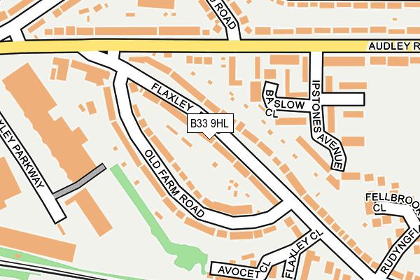 B33 9HL map - OS OpenMap – Local (Ordnance Survey)