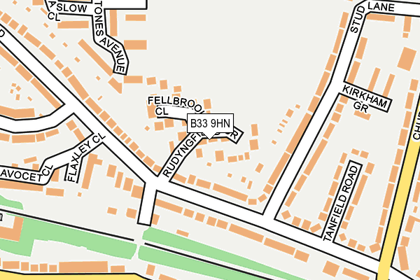 B33 9HN map - OS OpenMap – Local (Ordnance Survey)
