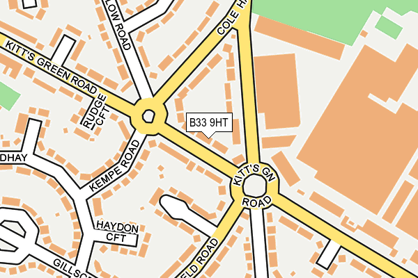 B33 9HT map - OS OpenMap – Local (Ordnance Survey)